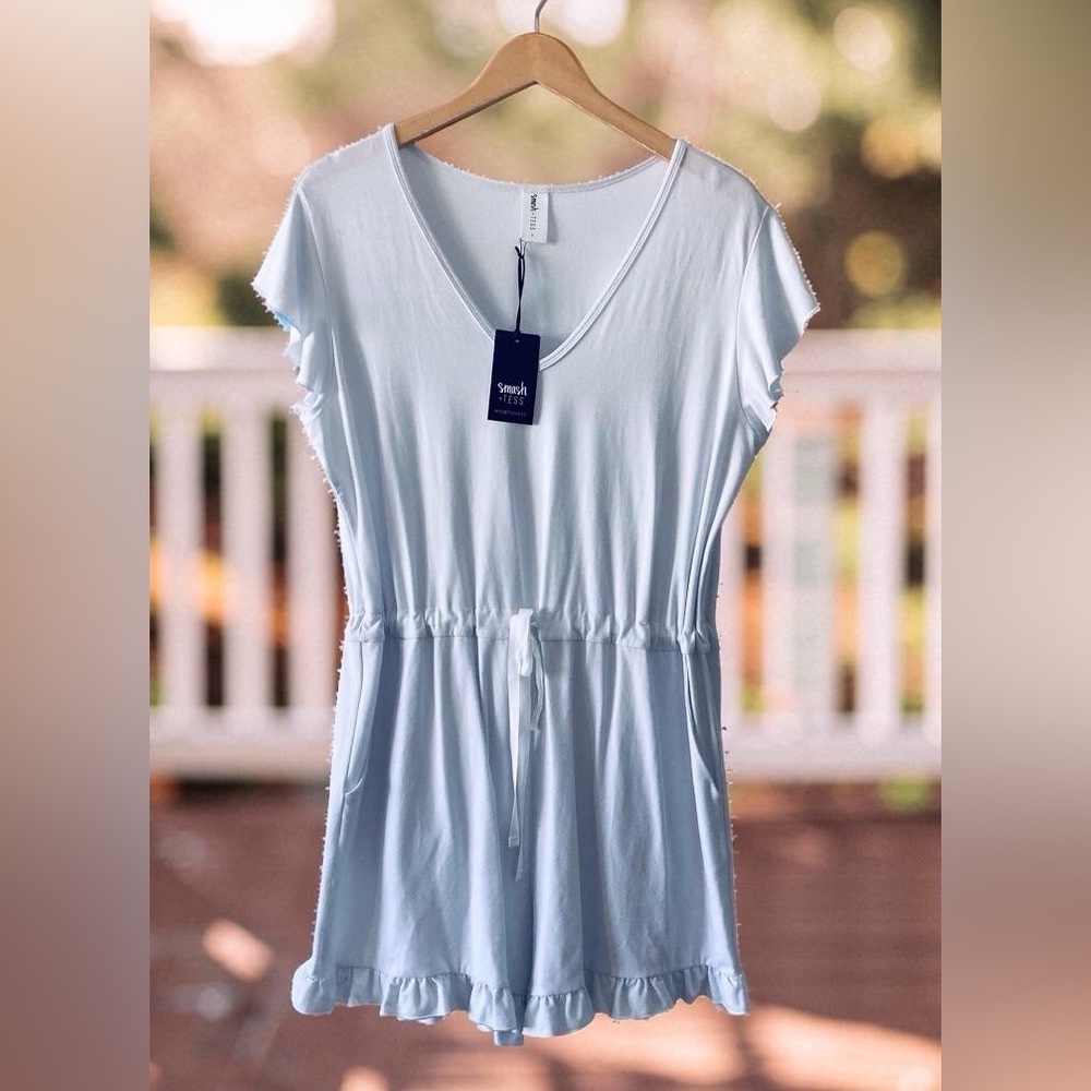 Smash + Tess, Shorts Romper, Women's, Size L, Summer Style, White
